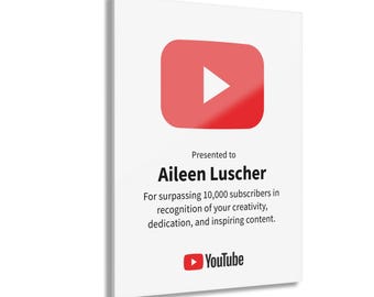 Custom YouTube Creator Award Plaque - 11"x14" Customized YouTube Wall Art - Wall Plaque for Content Creators + Steamers - Fake YouTube Award