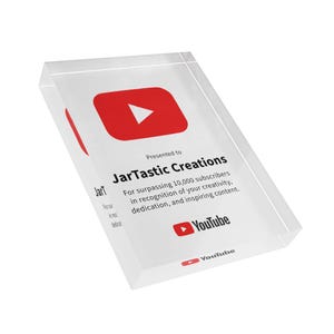 Custom Youtube Creator Award Photo Block - Personalized Milestone Gift ...