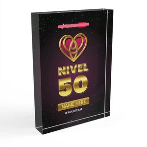 Custom Nivel 50 Award Plaque - 5”x7” - Personalized Gift for Live Streamer + Content Creator - Fake Award - Social Media Milestone Award