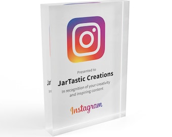 Custom Instragram Creator Award Plaque - Personalized Gift - Social Media Award for Influencer - Fake Instagram Award - Milestone Gift