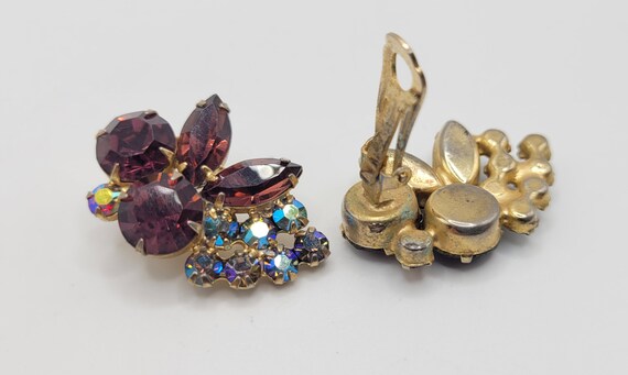 Vintage Juliana Rhinestone Clip-On Earrings - image 4