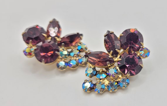 Vintage Juliana Rhinestone Clip-On Earrings - image 3