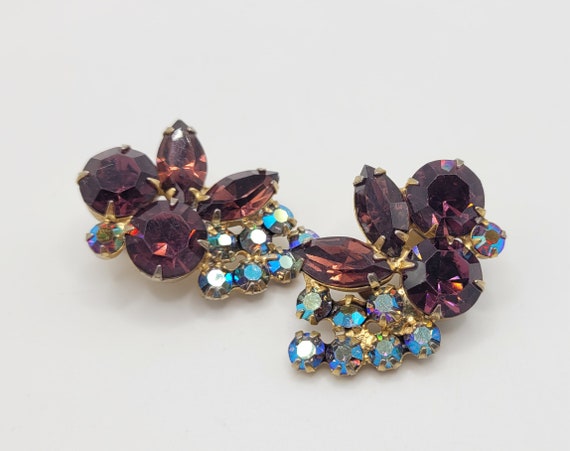 Vintage Juliana Rhinestone Clip-On Earrings - image 1