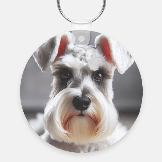 DREAMER FOBS Schnauzer DOG Fob Keyring Key Chain (round)