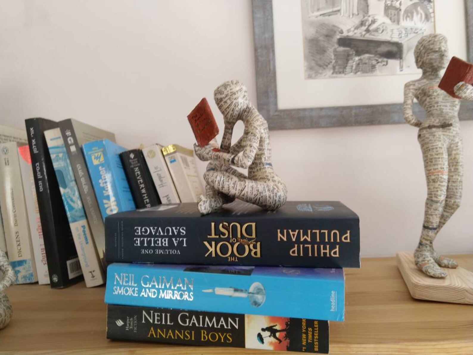 Reading Woman Paper Mache Bookshelf Decor Bookish Gift Etsy