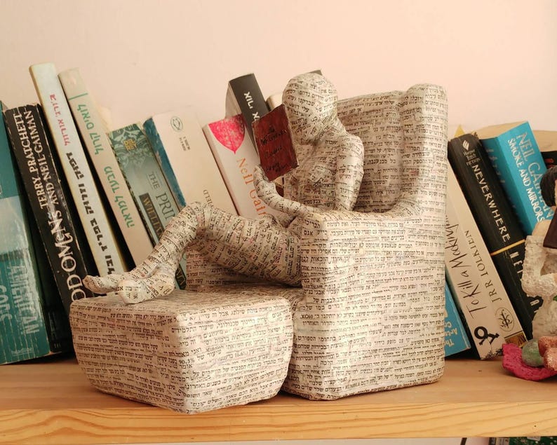 Reading Woman Sitting on a Comfy Chair, Paper Mache Sculpture, - Etsy