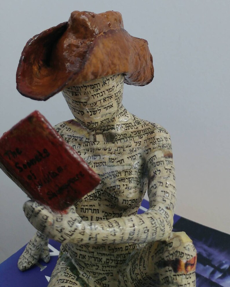 Book lover gift papier mache sculpture collectible item Etsy