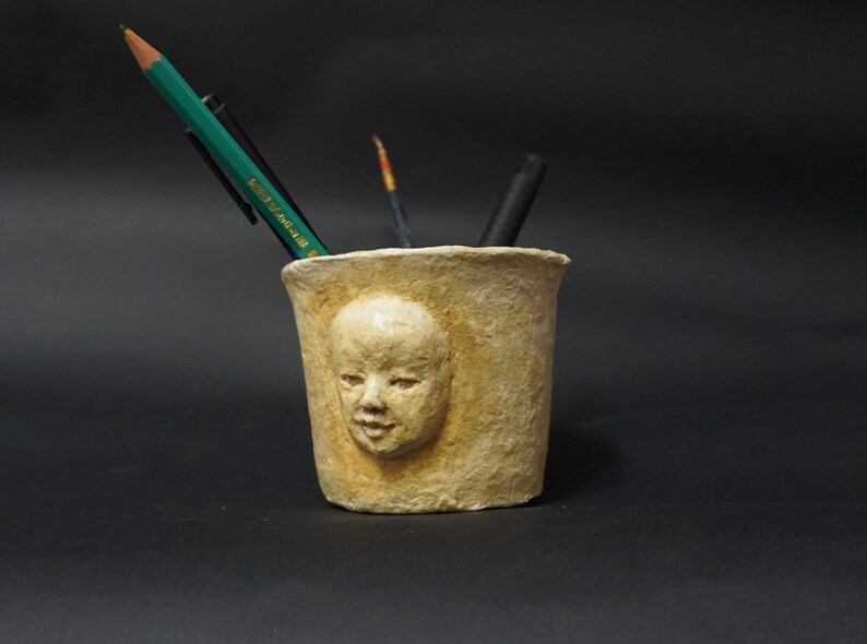 Paper Mache Pencil Holder Etsy