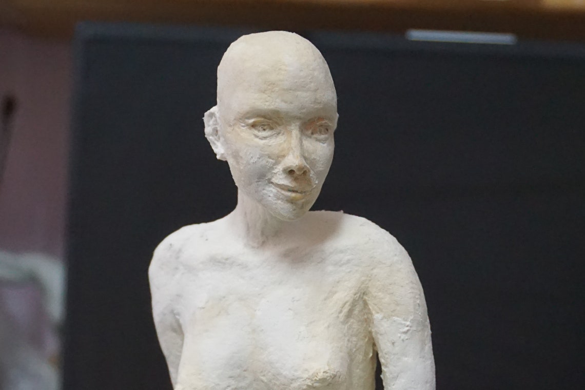 Paper mache woman with curls Custom order Etsy