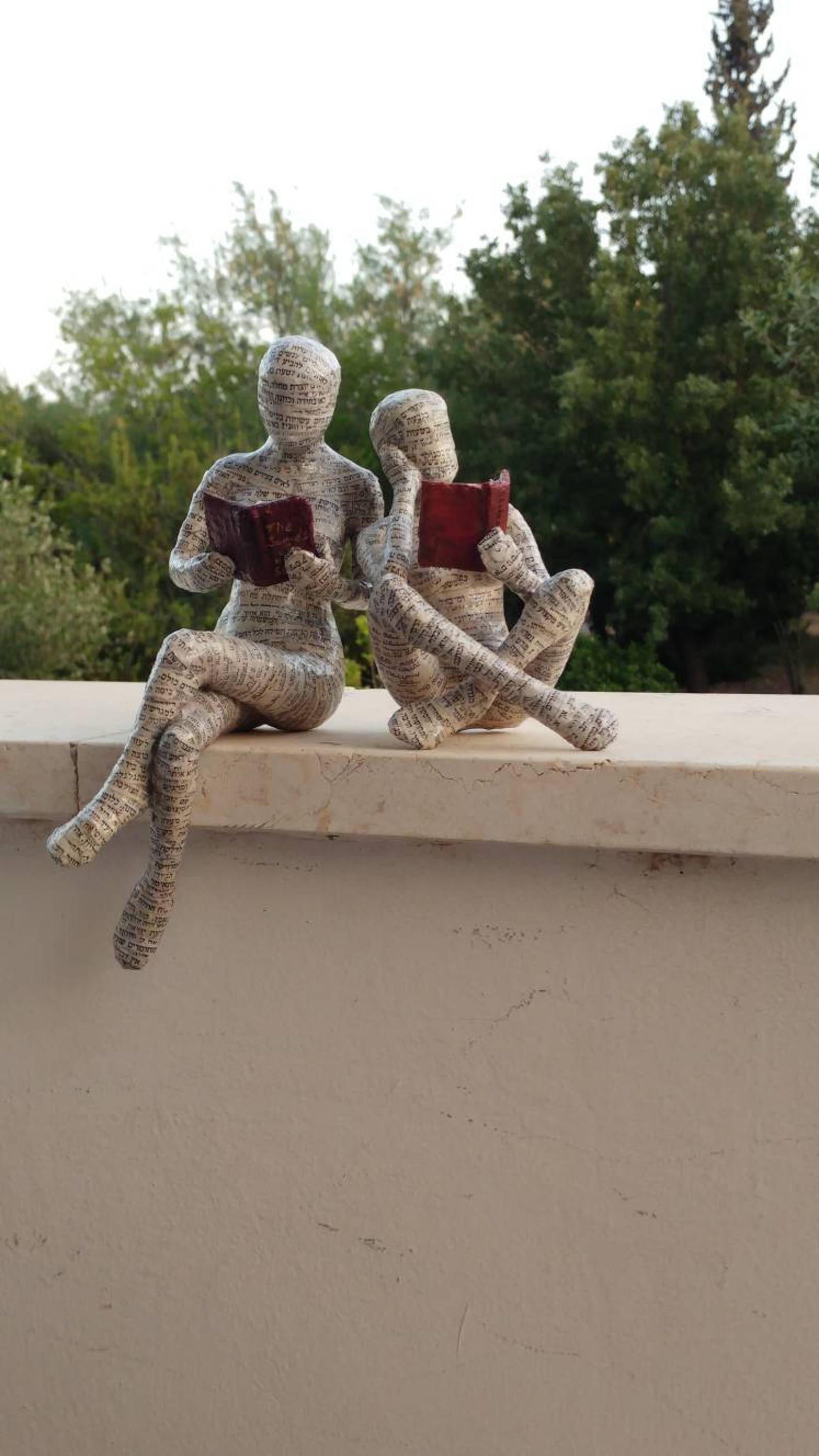 Reading Woman Paper Mache Bookshelf Decor Bookish Gift Etsy