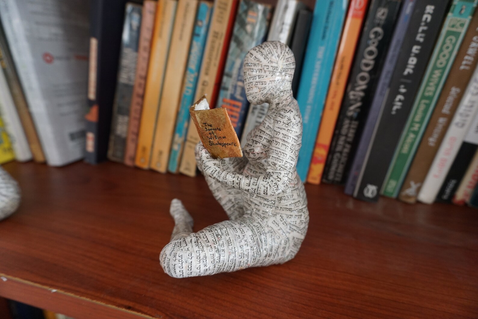 Reading Woman Paper Mache Bookshelf Decor Bookish Gift Etsy