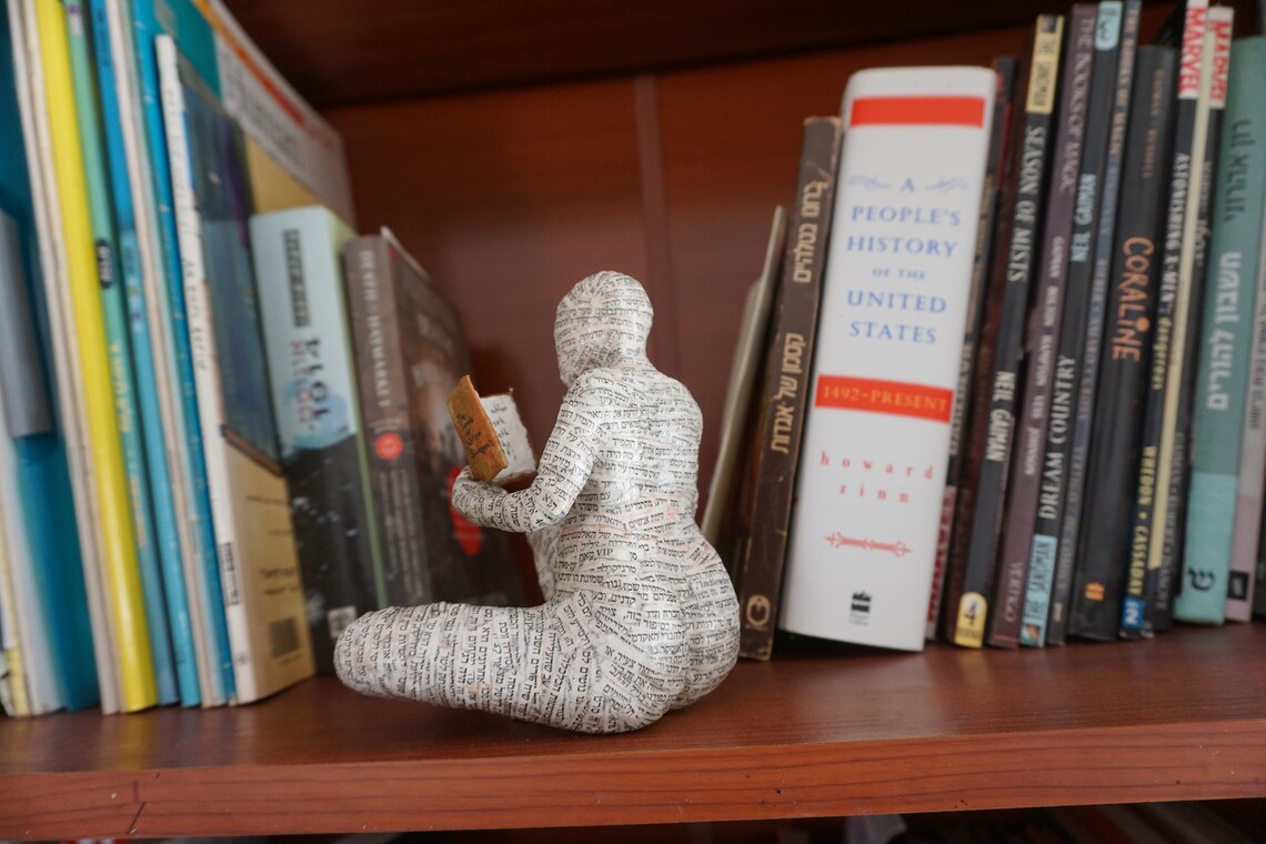 Reading Woman Paper Mache Bookshelf Decor Bookish Gift Etsy