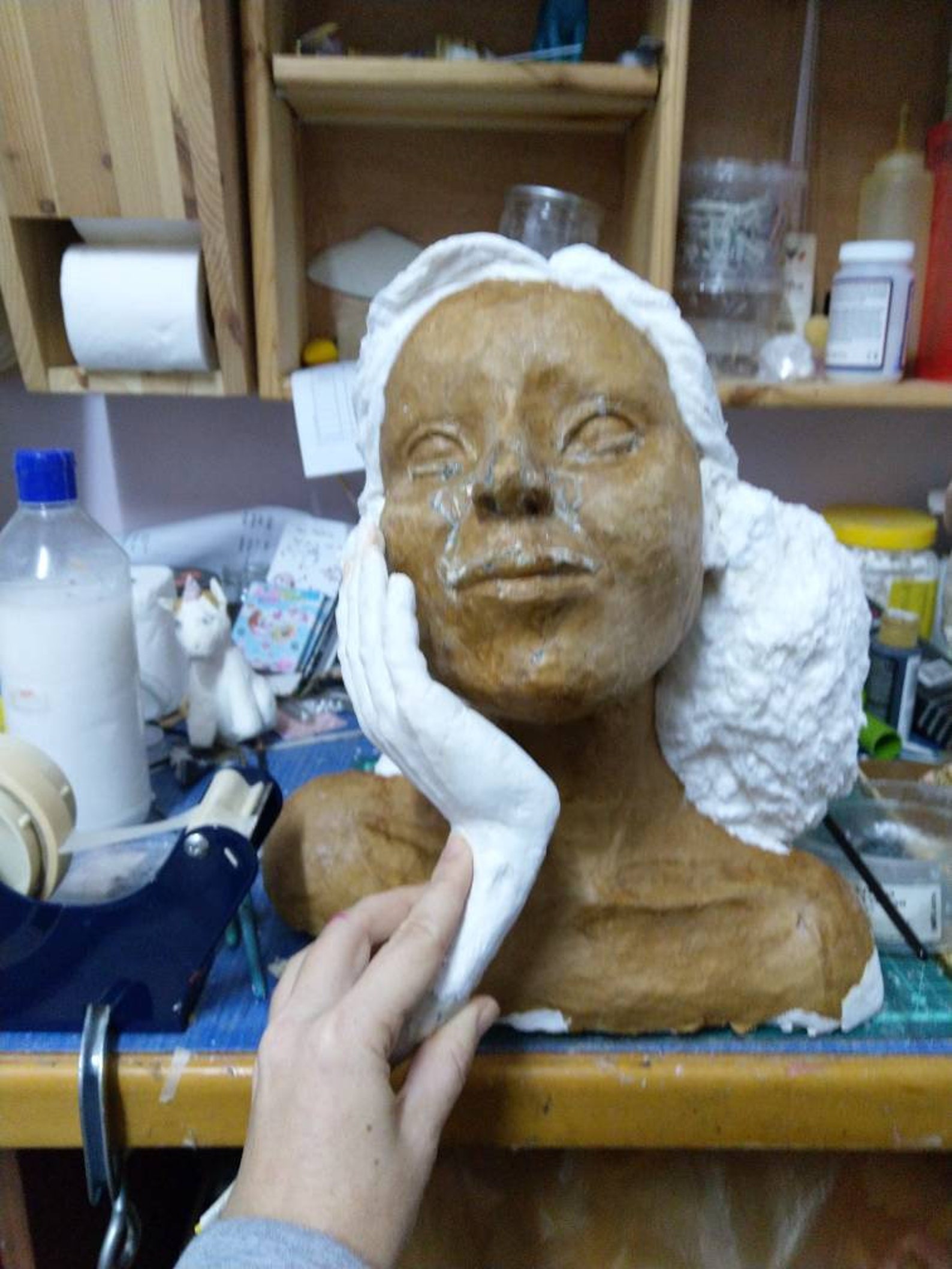 Paper mache bust sculpture of a woman figurative sculpture Etsy
