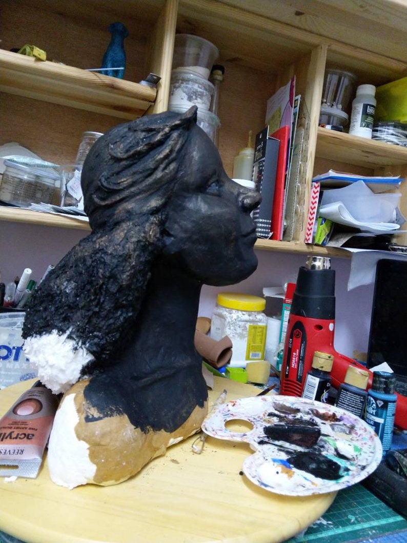 Paper mache bust sculpture of a woman figurative sculpture Etsy