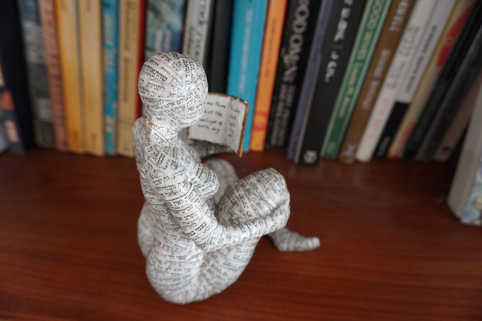 Reading Woman Paper Mache Bookshelf Decor Bookish Gift Etsy