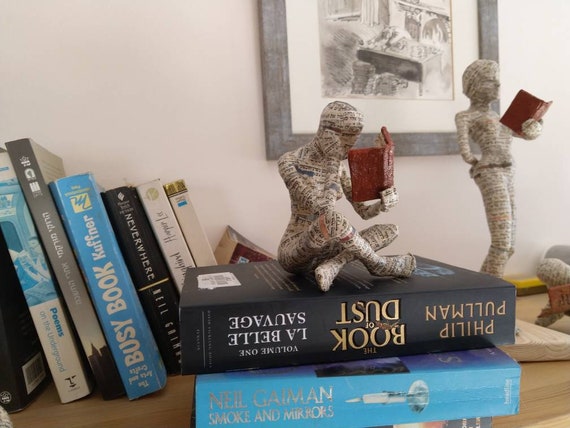 Reading Woman, Paper Mache, Bookshelf Decor, Bookish Gift - Etsy
