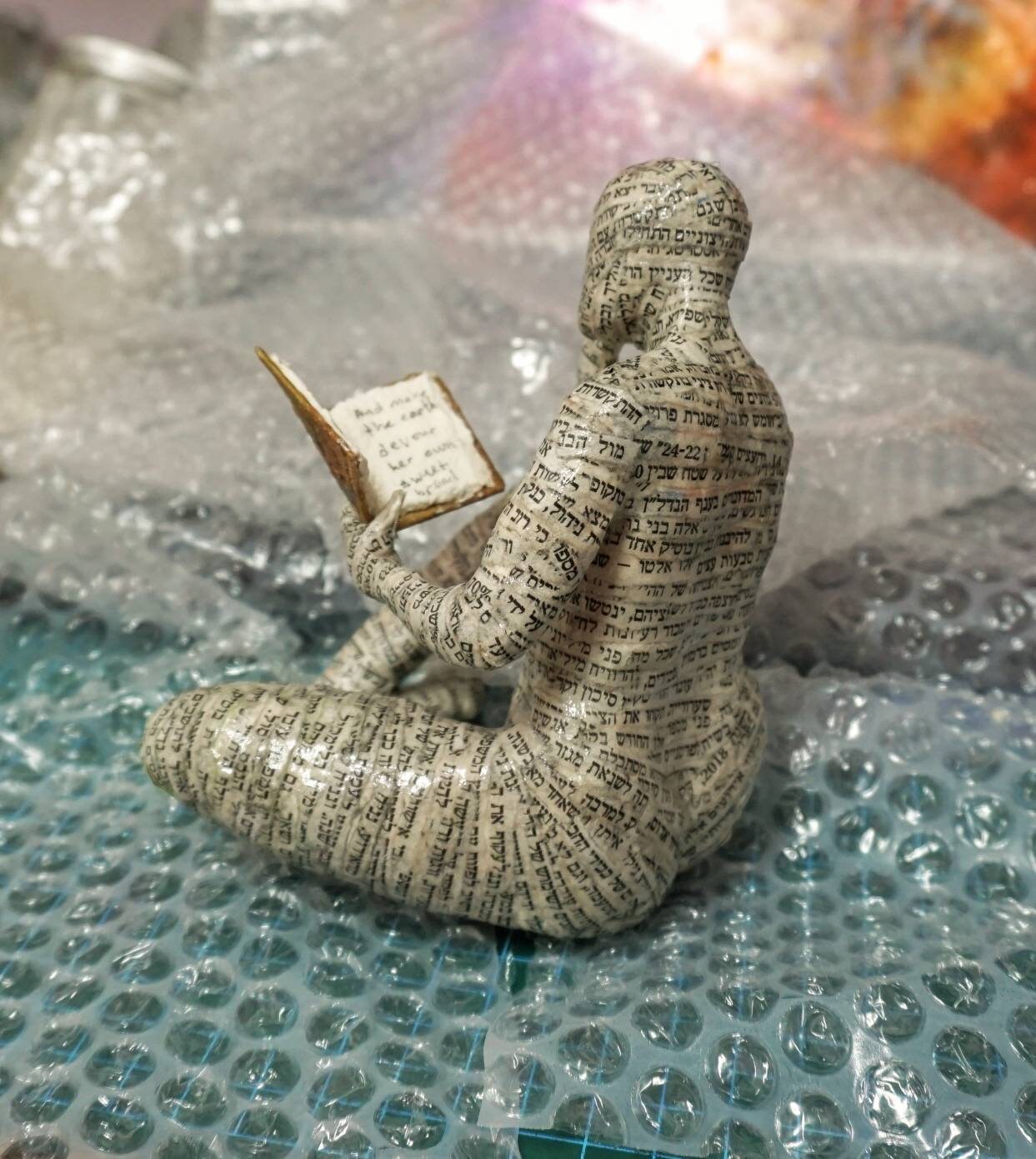 Reading Woman Paper Mache Bookshelf Decor Bookish Gift Etsy UK