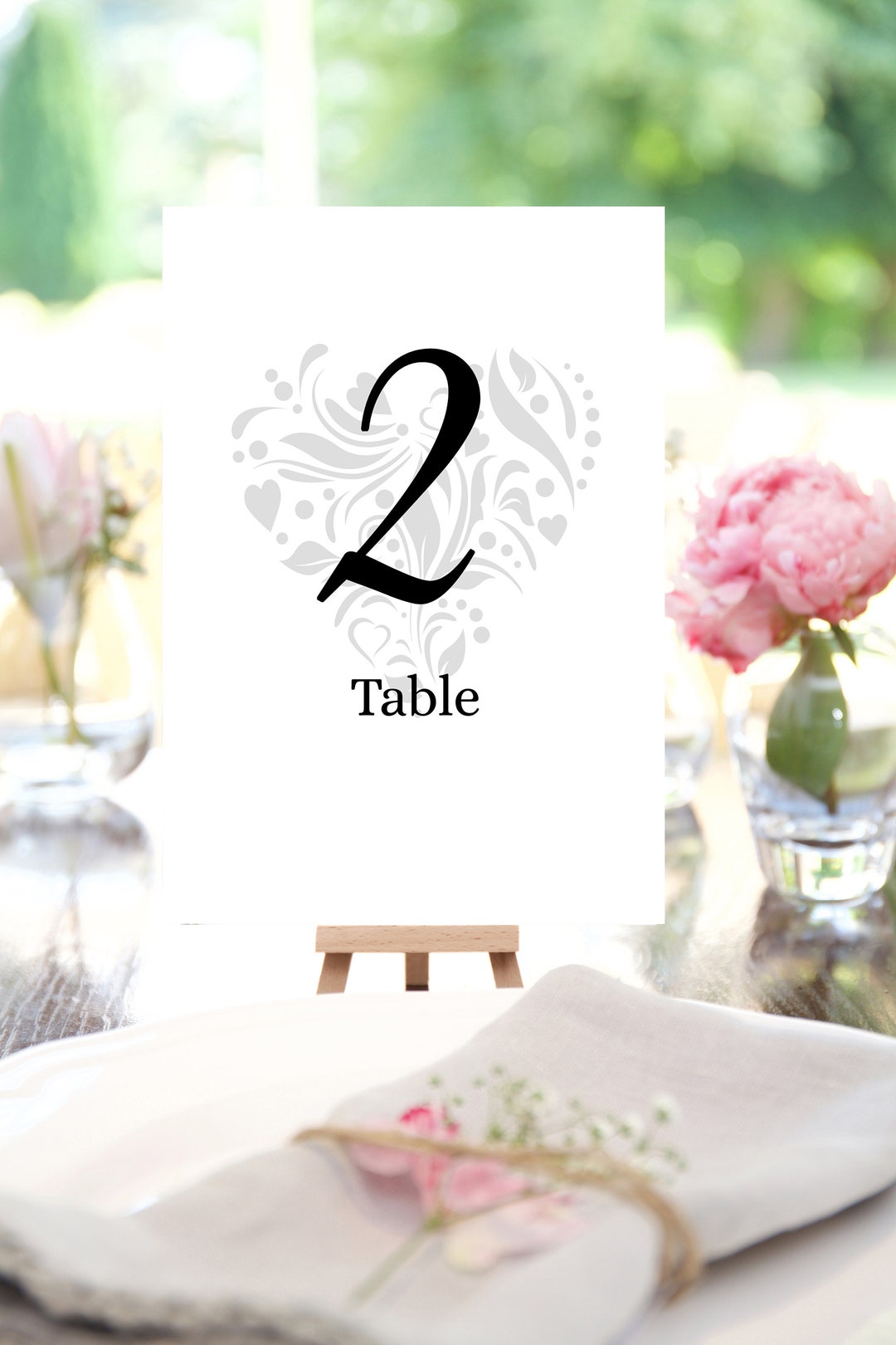Customizable Table Numbers for Your Wedding or Event, Elegant Table