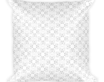 Black & White Skull Square Pillow