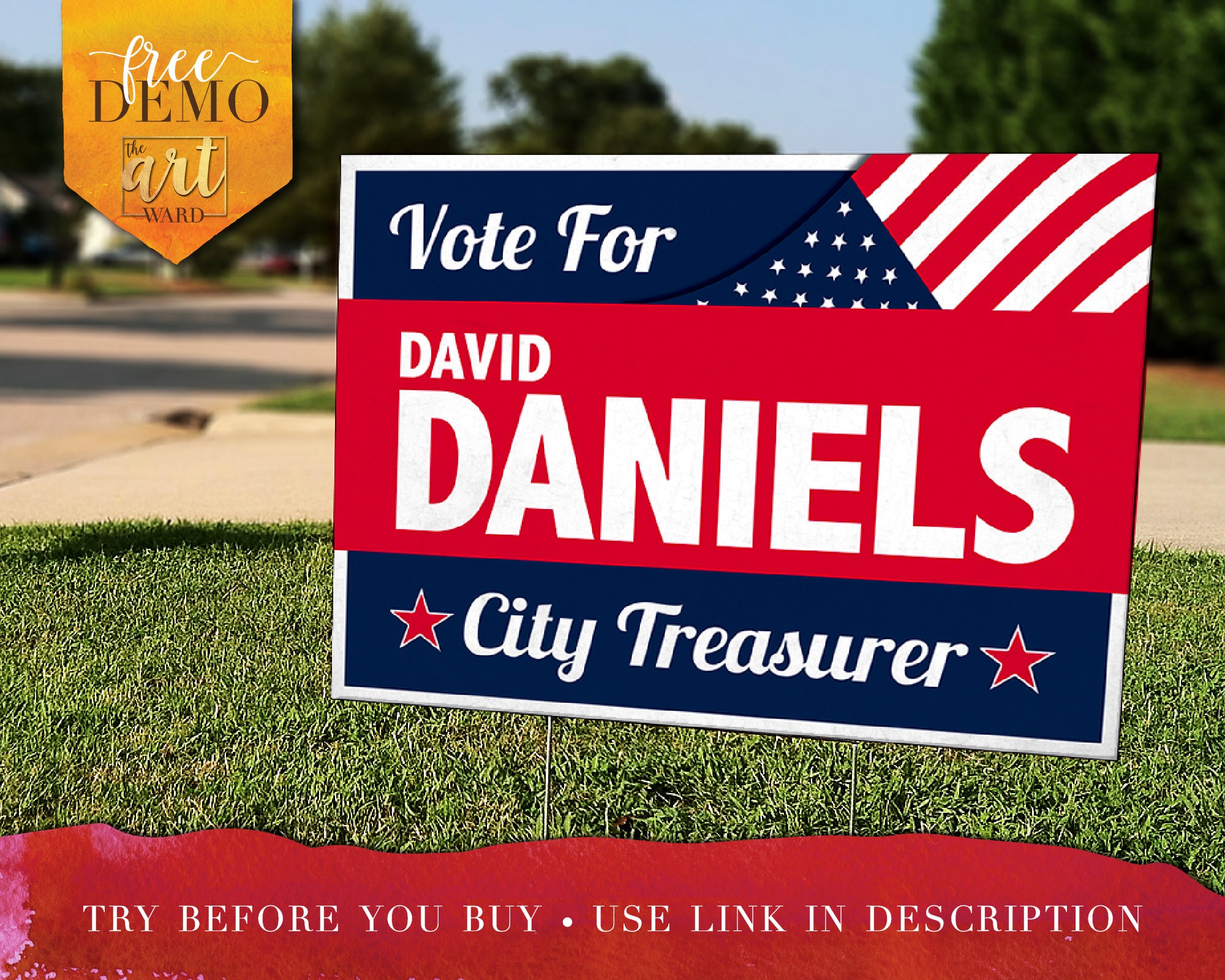 Campaign Yard Signs Self Editable 18 X 24 Doublesided Professionally