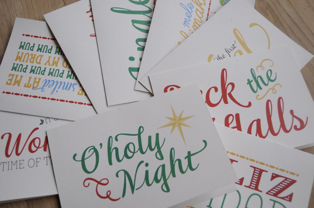 INSTANT DOWNLOAD DIY Printable Color 5x7 Classical Christmas Cards 12 ...