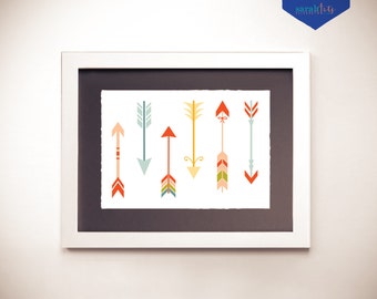 Tribal Arrows // Nursery Art // 5x7 Art Print // Print Yourself  // INSTANT DOWNLOAD Digital File