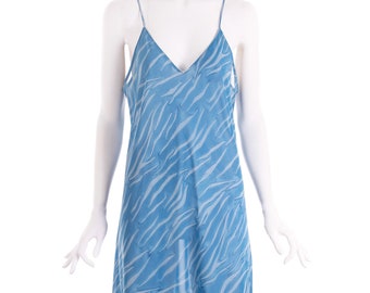 Oscar de la Renta Sheer Blue Slip Dress Y2K Vintage Size Medium / Large / 43" bust