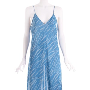 Oscar de la Renta Sheer Blue Slip Dress Y2K Vintage Tamaño Mediano / Grande / 43" busto