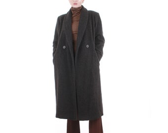 1990s Heather Gray Wool Coat by Kristen Blake Size 8