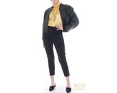 90 39 s Quilted Leather Bomber Jacket Vintage The Limited Korea Women 39 s Size Small - Medium