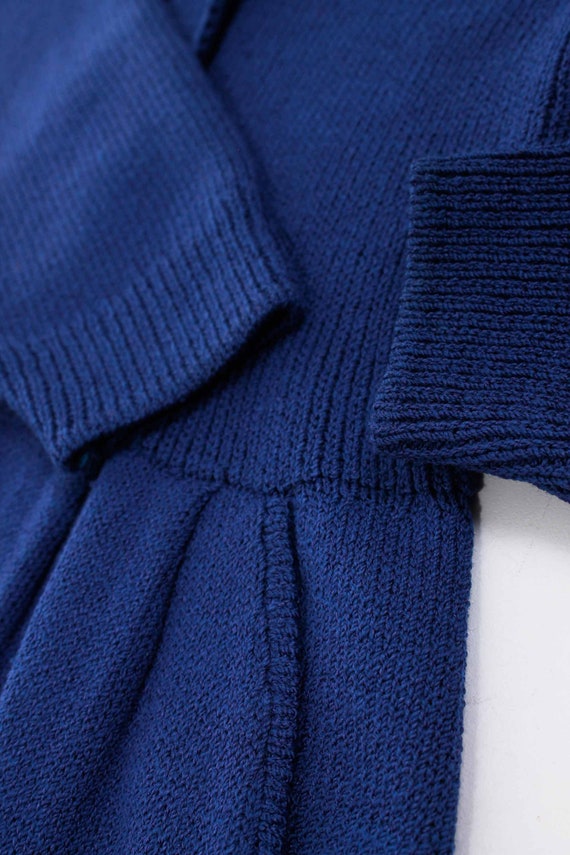 Vintage ST. JOHN Wool Knit Dress Deep Royal Blue … - image 7