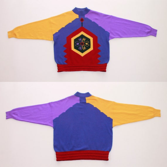 Vintage Gianni Versace Wool Color Block Sweater Made in