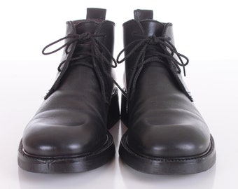 Vintage Kenneth Cole Reaction Mens Black Leather Lace up Ankle