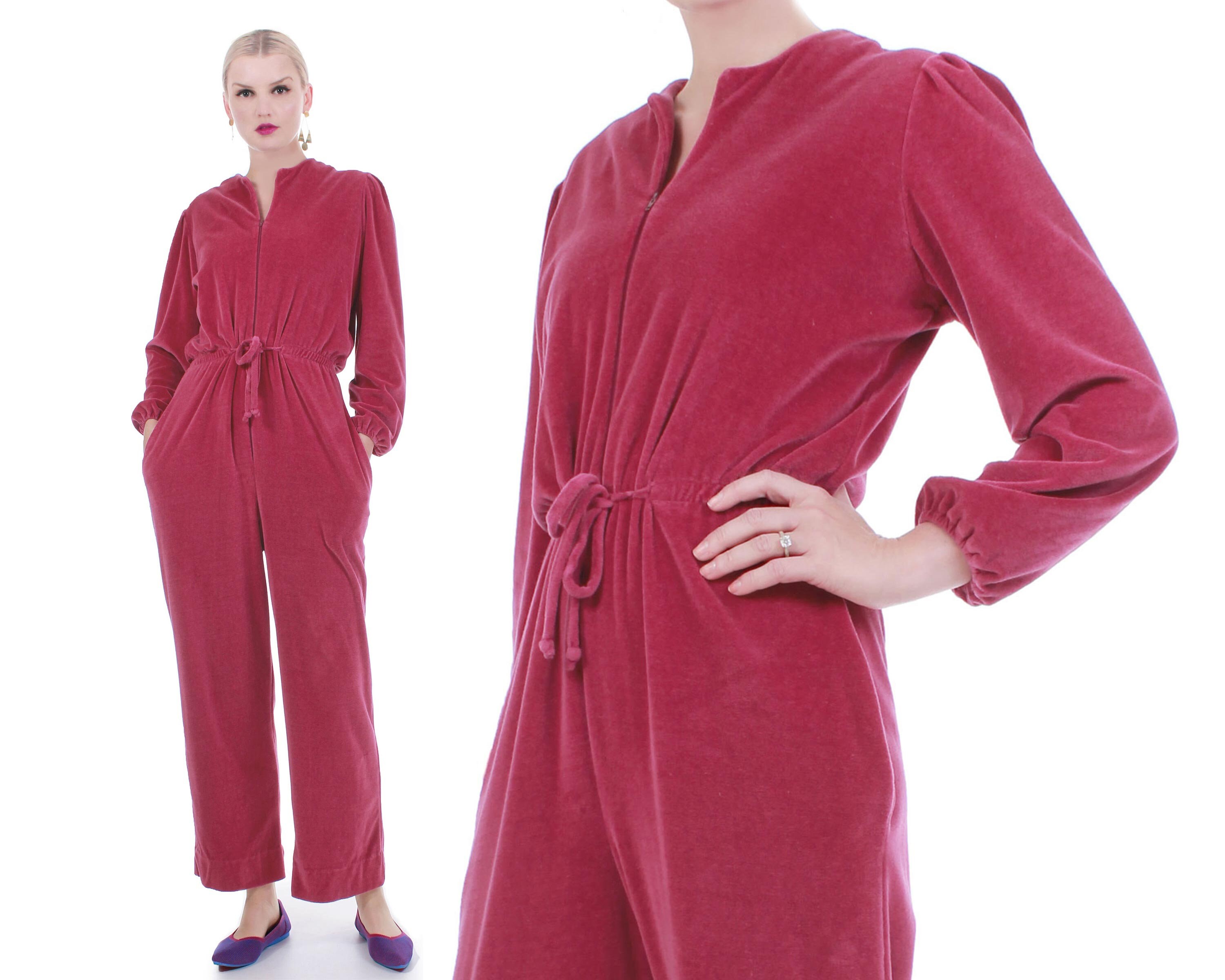 red velour jumpsuit