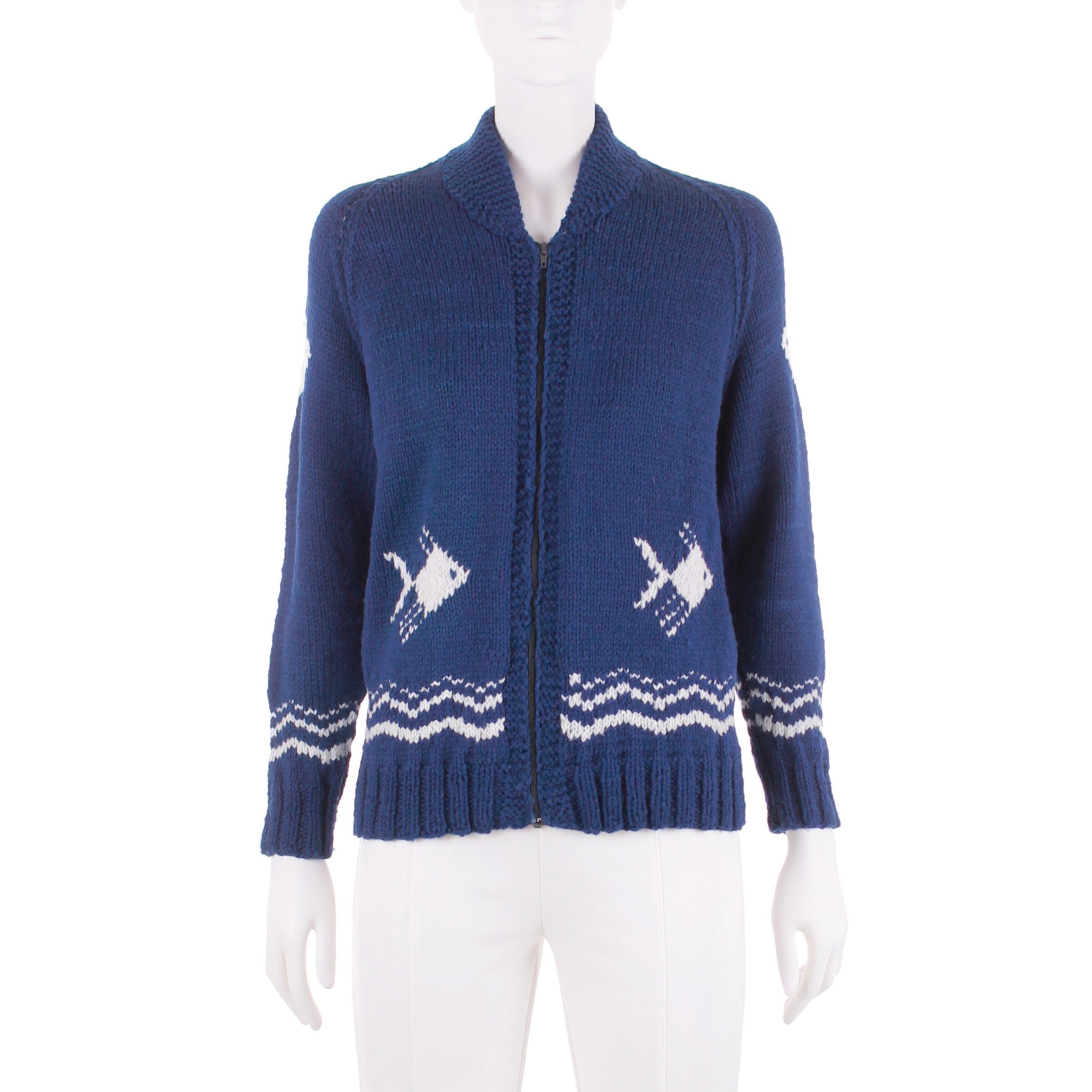 正規品　andmary Mary knit cowichan navy ANDMARY】Mary knit cowichan