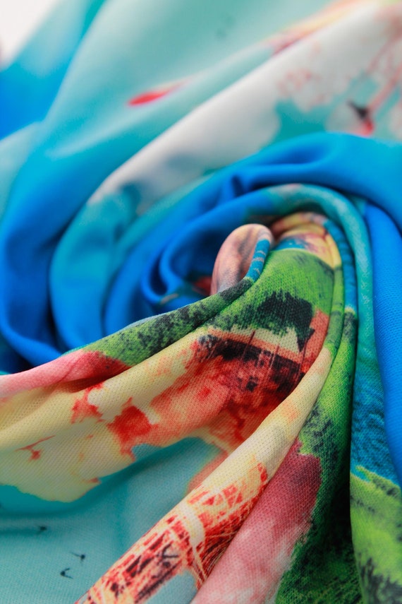 1990s Space Shuttle Rocket Launch Allover Print S… - image 9