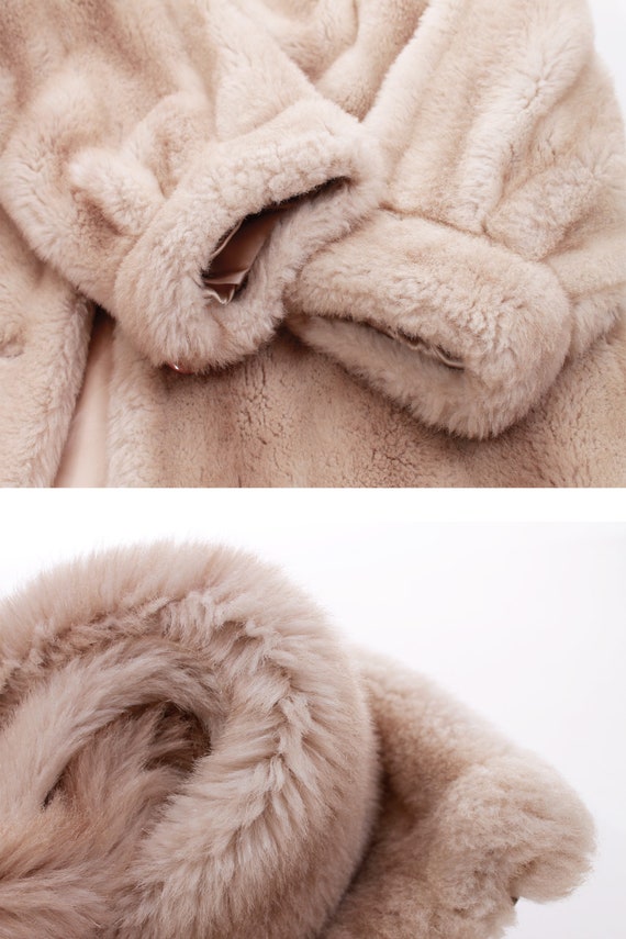 Vintage Dubrowsky Blonde Faux Fur Coat Size Mediu… - image 8