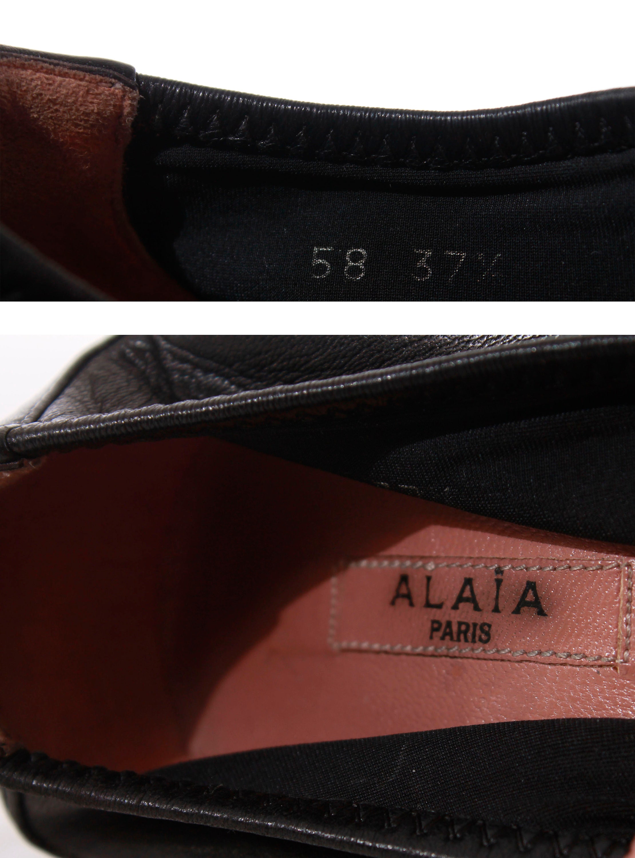 ALAIA 24SS スカート ブラック系 Made In Italy 2000s Alaïa Paris Black Leather Metal Zipper Pointed Toe