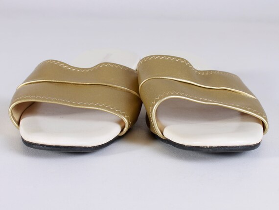 Vintage Daniel Green Gold Metallic House Slippers… - image 6