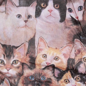 Vintage Cat Print Tyvek High Waist Shorts Kitty Kitten Novelty Print Paper Boxers Women's Size XS bild 6