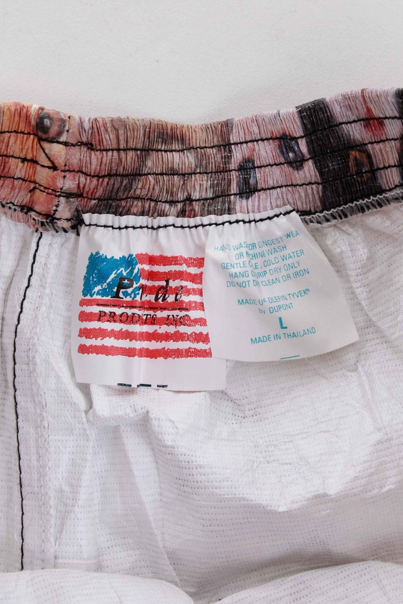Vintage Cat Print Tyvek High Waist Shorts Kitty Kitten Novelty Print Paper Boxers Women's Size XS bild 5
