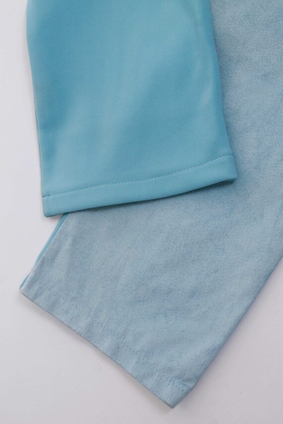 90s Pastel Blue Suede High Waist Stretch Pants - image 8