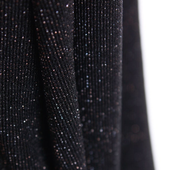 1990s Betsey Johnson Black Glitter Bodycon Dress … - image 4