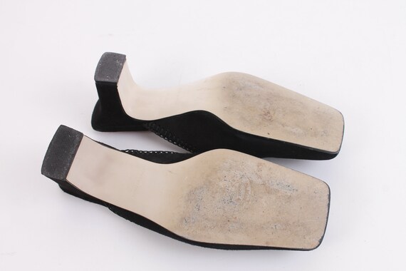 AMERI VINTAGE　LITTLE SQUARE TOE MULE Minimalist A. MARINELLI Spain Black Suede Cutout Mule