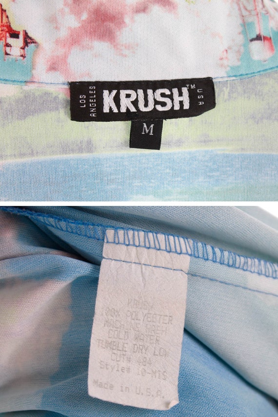 1990s Space Shuttle Rocket Launch Allover Print S… - image 8