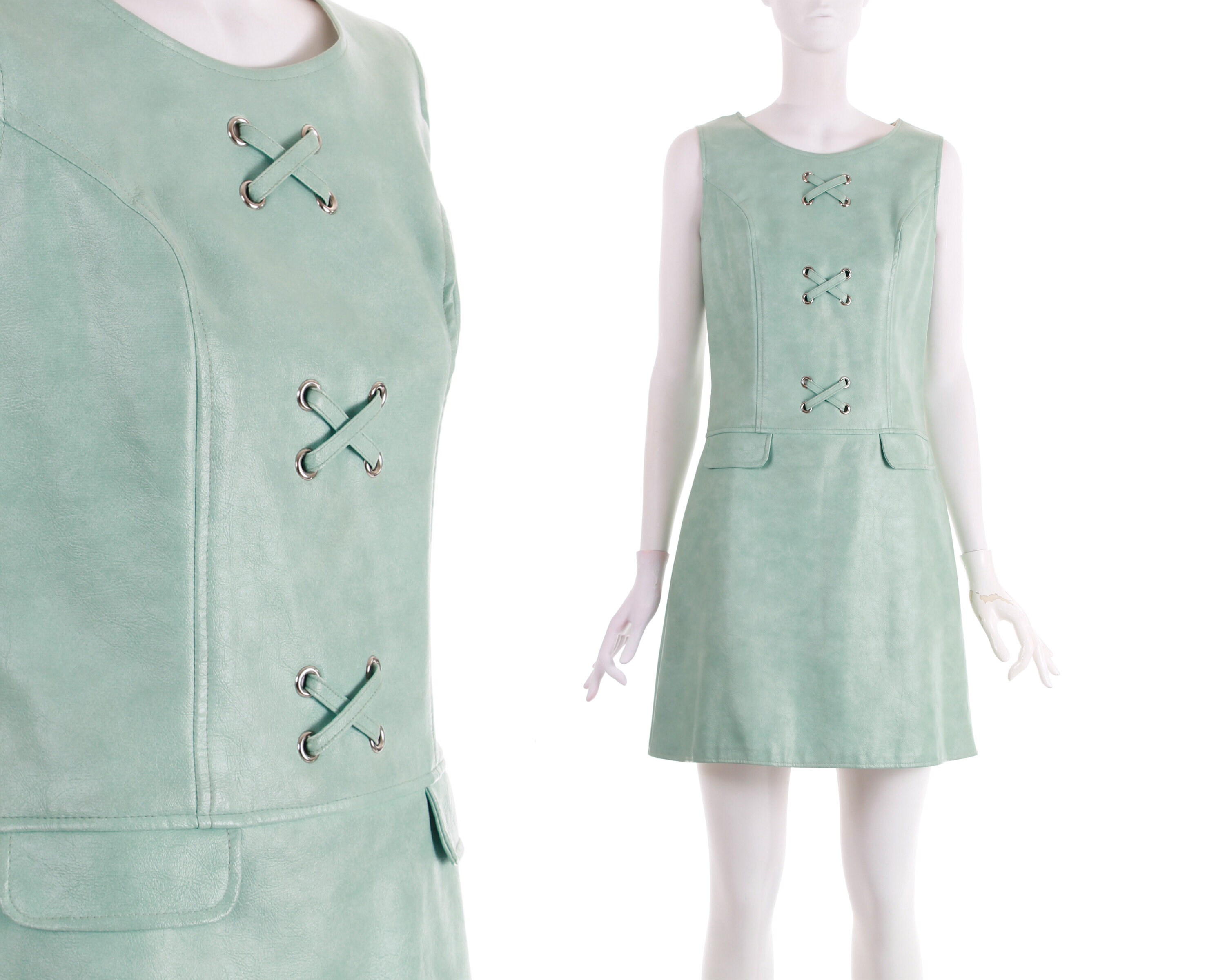 Lace up Vinyl Dress Etsy