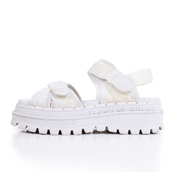 90s SKECHERS Platform White Canvas Velcro Rubber S