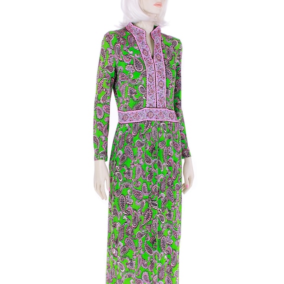 1970s Paisley Maxi Dress Green Pink Psychedelic Print, Size 8 - Etsy 1970s Paisley Maxi Dress Green Pink Psychedelic Print, Size 8 - Etsy