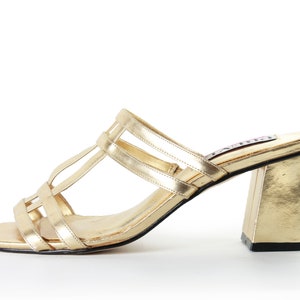 Gold caged hotsell heeled sandals
