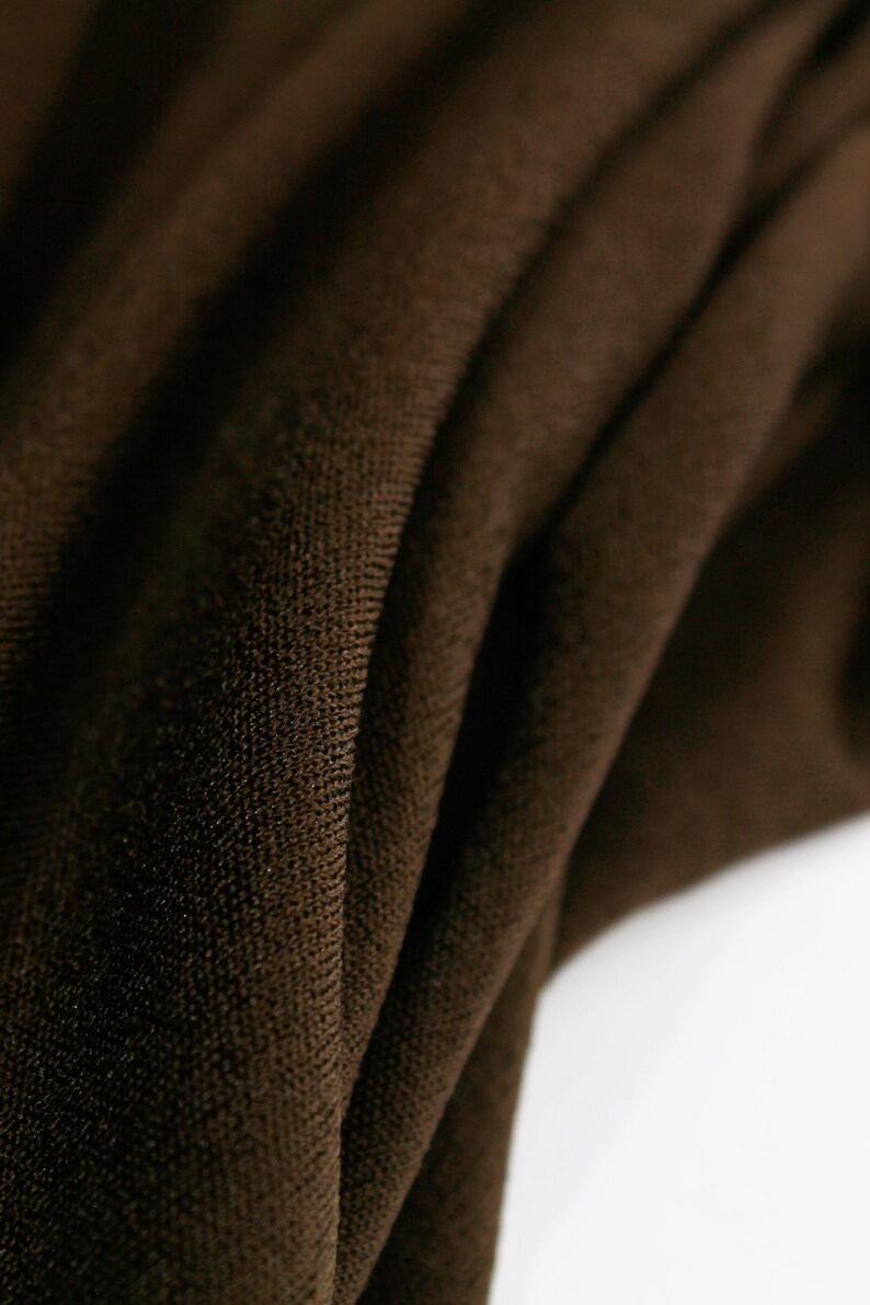 70s Vintage Georges Factory Slinky Hooded Brown Bell Sleeve Maxi Dress